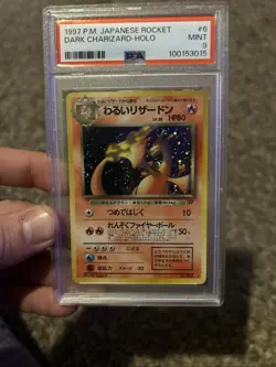 1997 Pokemon Japanese N-Rocket #6 Dark Charizard-Holo Card PSA 9 - Image 1