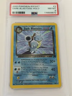 Pokemon TCG Dark Blastoise Holo Card #3/82 PSA 8 Vintage - Image 1
