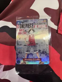 ONE PIECE LIimited Card+poster MONKEY.D.LUFFY US Voyage College Basketball NEW! - Image 1