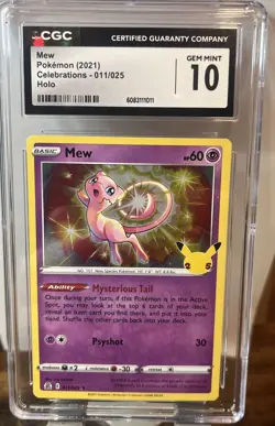 Pokemon Celebrations Mew Holo 011/025 CGC 10 Gem Mint - Image 1