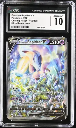 CGC 10 Galarian Rapidash V 168/198 Chilling Reign Alt Art Rare Holo Pokemon Card - Image 1