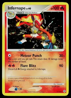 Pokemon Card - Infernape Diamond and Pearl 5/130 Holo Rare - Image 1