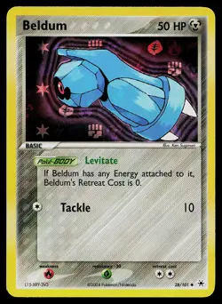 Pokemon Card - Beldum Hidden Legends 28/101 Uncommon Reverse Holo - Image 1