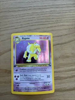 Pokemon Hypno Holo Rare 1st Edition Fossil 8/62, 1999 WOTC English LP - Image 1