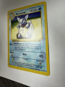 Pokemon Wartortle 70 HP Stage 1 Base Set Shadowless 42/102 Regular Uncommon 1999 - Image 3