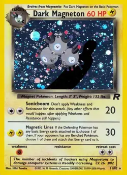 Dark Magneton - 11/82 - Pokemon Team Rocket Unlimited Holo Rare Card WOTC NM - Image 1
