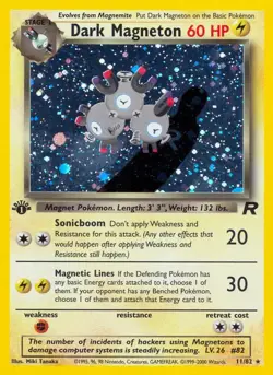Dark Magneton - 11/82 - Pokemon Team Rocket 1st Edition Holo Rare Card WOTC NM - Image 1