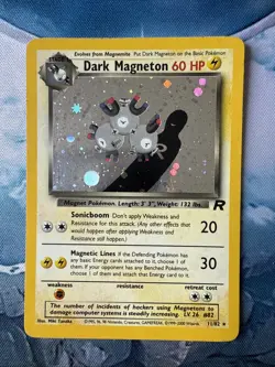 Dark Magneton 11/82 Team Rocket Pokemon Card Vintage Wotc Swirl Lightly Played - Image 1