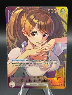 One Piece Charlotte Pudding OP08-058 Alternative Art Leader Two Legends English - Image 1