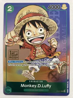 Monkey D. Luffy P-037 One Piece Promo Card TCG 1st Anniversary Stamped Foil NM - Image 1