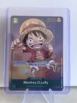 Monkey D. Luffy P-037 One Piece Promo Card TCG 1st Anniversary Stamped Foil NM - Image 1