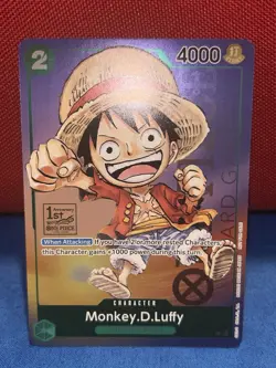 Monkey D. Luffy P-037 One Piece Promo Card TCG 1st Anniversary Stamped Foil NM - Image 2