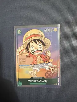 One Piece Monkey D. Luffy P-037 Promo Card TCG 1st Anniversary Stamped FOIL - Image 1