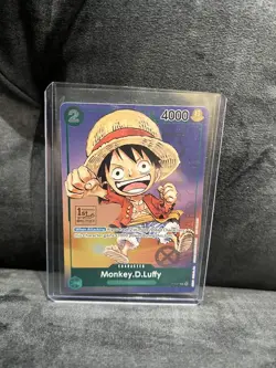 One Piece Monkey D. Luffy P-037 Promo Card TCG 1st Anniversary Stamped FOIL #3 - Image 1
