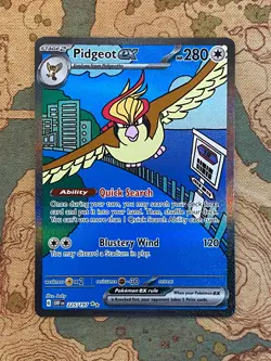 Pokemon TCG Pidgeot ex 225/197 Special Illustration Rare SIR Obsidian Flames NM - Image 1