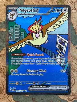 Pokemon TCG Pidgeot ex 225/197 Special Illustration Rare SIR Obsidian Flames NM - Image 2