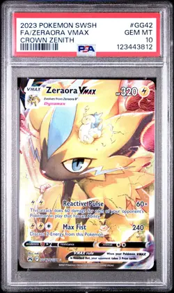 PSA 10 Zeraora Vmax Crown Zenith GG42/G70 GEM MINT Graded Pokemon Card - Image 1