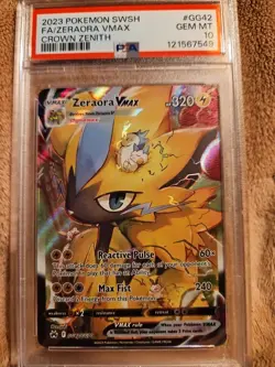 Pokemon SWSH FA/ZERAORA VMAX #GG42 CROWN ZENITH PSA GEM MINT 10 - Image 1