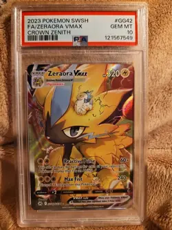 Pokemon SWSH FA/ZERAORA VMAX #GG42 CROWN ZENITH PSA GEM MINT 10 - Image 2