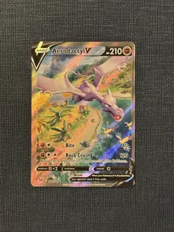 Aerodactyl V Alternate Full Alt Art Holo Card 180/196 Lost Origin Pokemon TCG NM - Image 1