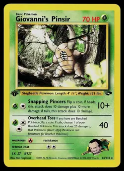Pokemon Card - Giovanni's Pinsir Gym Challenge 24/132 Rare 1st Edition - Image 1