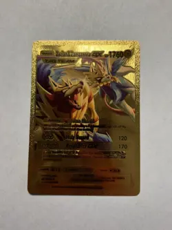 Zacian & Zamazenta GX HP1760 Gold Foil Fan Art Display Card NM - Image 1