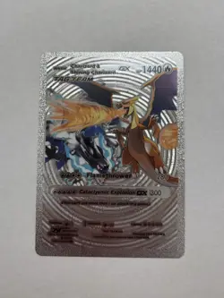 Charizard & Shining Charizard GX Silver Foil Fan Art Display Card Mint/NM - Image 1