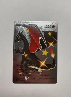 SHINY CHARIZARD V Silver Foil Fan Art Display Card, HP 220 M/NM - Image 1