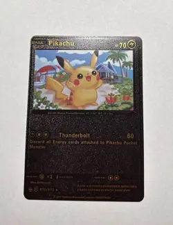 Pikachu Thunderbolt Black Foil Fan Art Display Card 075/073 Card NM - Image 1