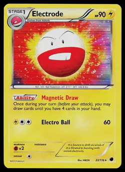 Pokemon Card - Electrode Plasma Freeze 33/116 Holo Rare - Image 1