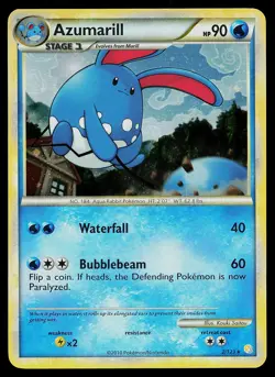 Pokemon Card - Azumarill HeartGold SoulSilver 2/123 Holo Rare - Image 1