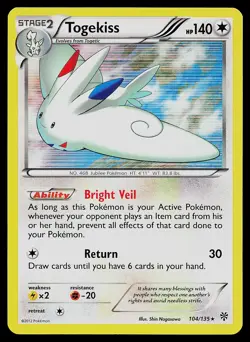 Pokemon Card - Togekiss Plasma Storm 104/135 Holo Rare - Image 1