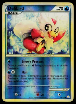 Pokemon Card - Delibird HeartGold SoulSilver 39/123 Reverse Holo - Image 1