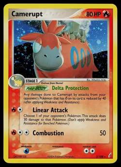 Pokemon Card - Camerupt Crystal Guardians 3/100 Holo Rare - Image 1