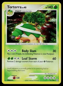 Pokemon Card - Torterra Diamond and Pearl 17/130 Holo Rare - Image 1