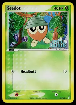Pokemon Card - Seedot Crystal Guardians 60/100 Common Reverse Holo Stamped - Image 1
