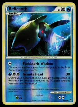 Pokemon Card - Relicanth Call of Legends 69/95 Common Reverse Holo - Image 1
