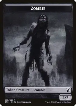 Magic the Gathering (mtg): TC19: Zombie (010) / Zombie (011) Double-Sided (x 4) - Image 1