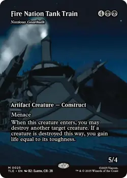 borderless FIRE NATION TANK TRAIN 0025 Avatar The Last Airbender MTG Magic - Image 1