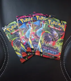 (Lot of 4) Pokemon Booster Packs Pokemon Scarlet & Violet PHANTASMAL FLAMES #1 W - Image 1