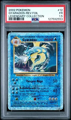 Gyarados 12 Pokemon Card Reverse Holo Legendary Collection 2002 PSA 1.5 POP 2 - Image 1