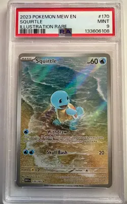 2023 Pokemon Scarlet & Violet - 151 Squirtle PSA 9 #170/165 Illustration Rare - Image 1
