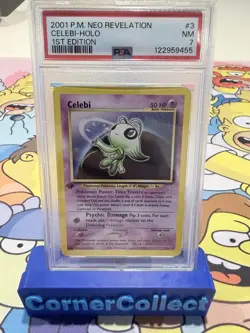 2001 POKEMON #3 CELEBI HOLO PSA 7 NEO REVELATION 1ST EDITION NM VINTAGE - Image 1