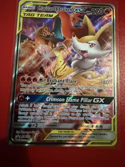 Pokemon TCG Charizard and Braixen GX Tag Team Holo Black Star Promo SM230 LP - Image 1