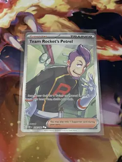 Pokemon Team Rocket's Petrel Trainer Supporter Ultra Rare Holo 226/182 Sv10 - Image 1
