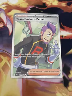 Pokemon Team Rocket's Petrel Trainer Supporter Ultra Rare Holo 226/182 Sv10 - Image 3