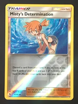 Pokemon TCG Misty's Determination 62/68 Reverse Holo Uncommon SM Hidden Fates LP - Image 1