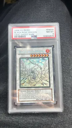 Yu-Gi-Oh! Black Rose Dragon Ghost Rare Crossroads of Chaos CSOC-EN039 PSA 8 - Image 1