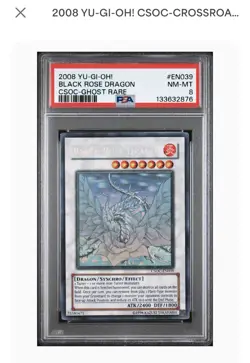 Yu-Gi-Oh! Black Rose Dragon Ghost Rare Crossroads of Chaos CSOC-EN039 PSA 8 - Image 2