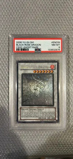 Yu-Gi-Oh! Black Rose Dragon Ghost Rare Crossroads of Chaos CSOC-EN039 PSA 8 - Image 3